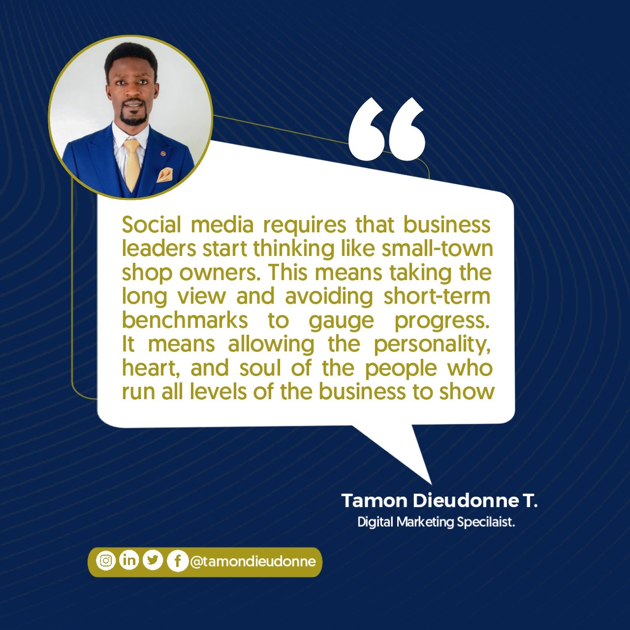 Tamon Dieudonne Quote About